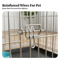 Easy to Clean Foldable Wire Dog Enclosure Installation-No-Assembly Collapsible Pet Kennel with Tray Escape-Proof Lock Indoor Metal Cat Enclosure Multi-Level for Travel