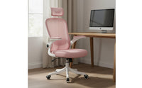 Rocking Function Swivel Task Chair with Headrest Thick Padded Seat Headrest Desk Chair Support Heavy Duty for Students, Teens, Bedroom