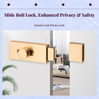 Portable Door Lock, Slide Bolt Latch, No Drill Security Lock, Suitable for Bedroom and Wooden Doors, Easy to Install, Zinc Alloy