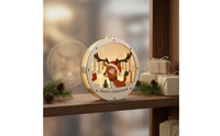 Christmas Light Box Decor DIY LED Wooden Decoration Glowing for Tabletop, Gift