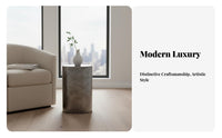 Cylindrical Metal Pedestal Minimalist Design Side Table Modern Italian-inspired minimalist design for Bedroom