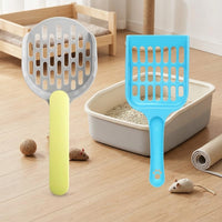 Litter Scooper and Sand Sifter 2-Pack, Rectangular Sifter Sieve with Fine Holes for Sieve Cleaning, Scooper Cat Waste from Litter Tray Box Trays