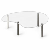 Transparent Acrylic Display Riser Elegant Display Riser with Metal Posts Wavy Dessert Stand 3mm Thick for Collectors, Bakers, Retail Shops, Weddings, Birthday Parties