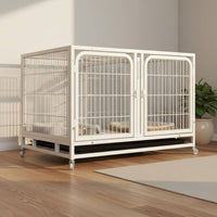 Heavy Duty Breeding Cage Double Door Multi-Tier Animal Kennel Easy to Removable Tray Stackable Pet Cage for Veterinarians, Grooming Salon