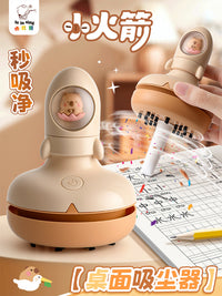 Kabaxiong Little Rocket Handheld Desktop Vacuum Cleaner for Students, Strong Suction, Eraser Crumb Cleaner, Children's Desktop Cleaning
