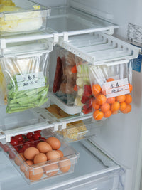 厨房双筋食物密封袋收纳架轨道收纳悬挂架冰箱保鲜袋抽屉式壁挂式