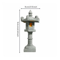 Miniature Stone Lantern Antique Finish Bonsai Decoration Handcrafted Look Tranquil Garden Pagoda Figurine for Hobbyists