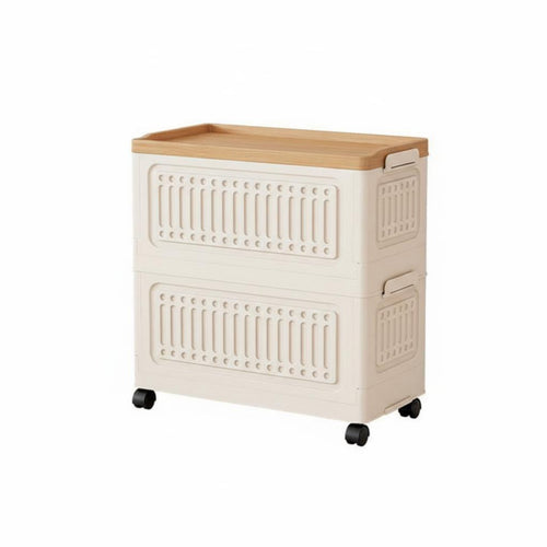 Collapsible Rolling Crate Foldable Storage Bin Large Capacity for Living Room