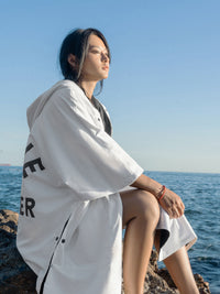 NuJune加绒保暖毛巾衣潜水防寒披风温泉浴袍加厚冬泳斗篷防风吸水