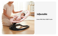 Automatic Swing Electric Rocking Cradle Multi-Speed Adjustable Electric Rocking Bassinet Padded Seat Infant Soother Soothing Sounds for Newborns, Infants, New Parents, Rest Time, Bedside, Home Use, Living Room