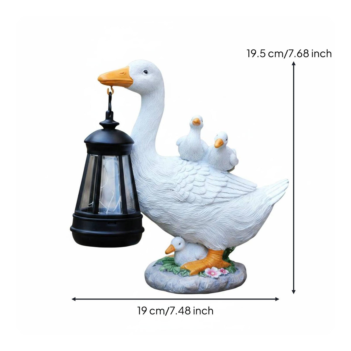 Duck Family Lantern LED Light Solar Hanging Lantern Energy Saving for Courtyard
