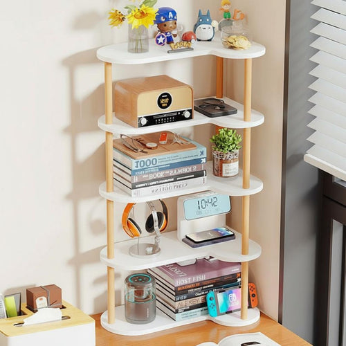 Corner Shelving unit Space-Saving Tiered Desk organizer Easy Assembly for Study Room