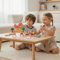 Wooden Stacking Dinosaur Toys Colorful Dinosaur Stacking Game Wooden Balancing Game Educational for Toddlers, Home, Playroom