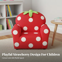 Strawberry-Shaped Chair Cartoon Design kids' Furniture Soft Upholstery Materials for Girls, Toddlers, Bedroom, Nursery