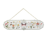 Hanging Metal Plaque with Chain Floral Decorative Hanging Decor Lightweight