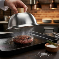 Stainless Steel Burger Cover Multi-Purpose Griddle Steaming Cover for BBQ, Chefs