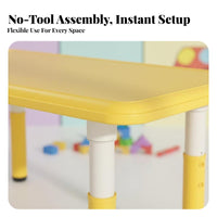 Plastic kids' Desk and Chair Kid-Safe Design 5-Piece Toddler Furniture Set Easy to Clean Lightweight for Daycare Center, Bedroom