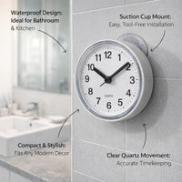 Mini Suction, Easy Reading Time Management Tool for Bathing, Waterproof for Washroom, Cartoon, 3 Inch Round Size, Battery Powered