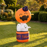 Exterior Halloween Inflatable Outdoor Inflable De Halloween Inflate Inflable De Calabaza Y Fantasma Espeluznante for Yard, Garden, Porch