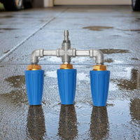 Stainless Steel Nozzle with Three Outlets Metal Rotating Spray Nozzle Rotary Compact for Car Washing