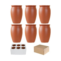 6 Pieces Clay Drinking Cups Thick Cups with Glazed Finish Mexican Clay Cup for Parties