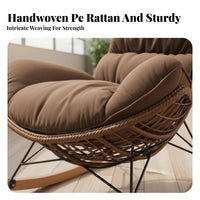Wicker Rocking Chair Vintage design Oversized oval rocking chair Leisure Design for Porch