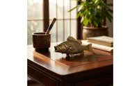 Bass Figurine Brass Fishes Figurine Miniature Fishes Sculpture for Desk