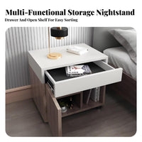 Nightstand with Drawers space-saving Size Single-Drawer End Table for Small Spaces