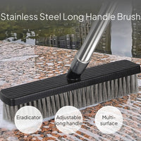 Stainless Steel Floor Scrub Brush with Long Handle