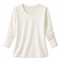 Womens Tops Long Sleeve with Round Neckline for Work and Spring, Shirts for in Sizes up to 6XL, Quilted Polyester for Casual Wear