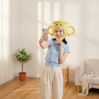 Fuzzy Hat with Handles Soft Trophy Hat Lightweight Headwear for Partygoers