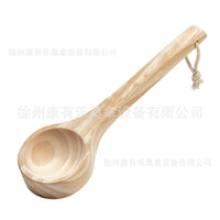 跨境厂家供应汗蒸桑拿桶木桶勺子实木舀水勺桑拿房浇水配件批发