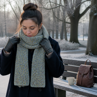Retro Blended Knit Scarf for Autumn/Winter - Warm & Soft Neck Warmer