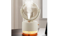 Desktop Cooling Fan Humidifier Top-Fill USB Humidifier Fan Textured Lighted Section for Office Desk