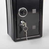 Mini Metal Coin Bank with Lock for Kids, Home Storage Box