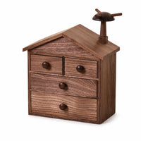 House Shaped Jewelry Box Decorative Jewelry Box with Drawers Compact for Bedside Table