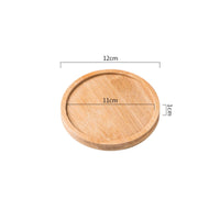 Pot Drainage Tray Multiple Shapes Bamboo Pot Tray Waterproof Round Bamboo Plant Saucer for Indoor, Windowsill, Desktop
