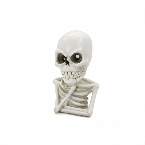 Sitting Skeleton Statue Spooky Skeleton Figurine Collectible for Desk