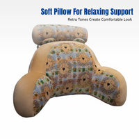 Vintage Plush Bedside Pillow, Large Backrest, Waist Support, Sofa Throw, Cute Creature Pattern, Dormitory, Student