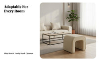 Button-Tufted Low Stool Multi-Functional Footrest adaptable Use for Homeowners