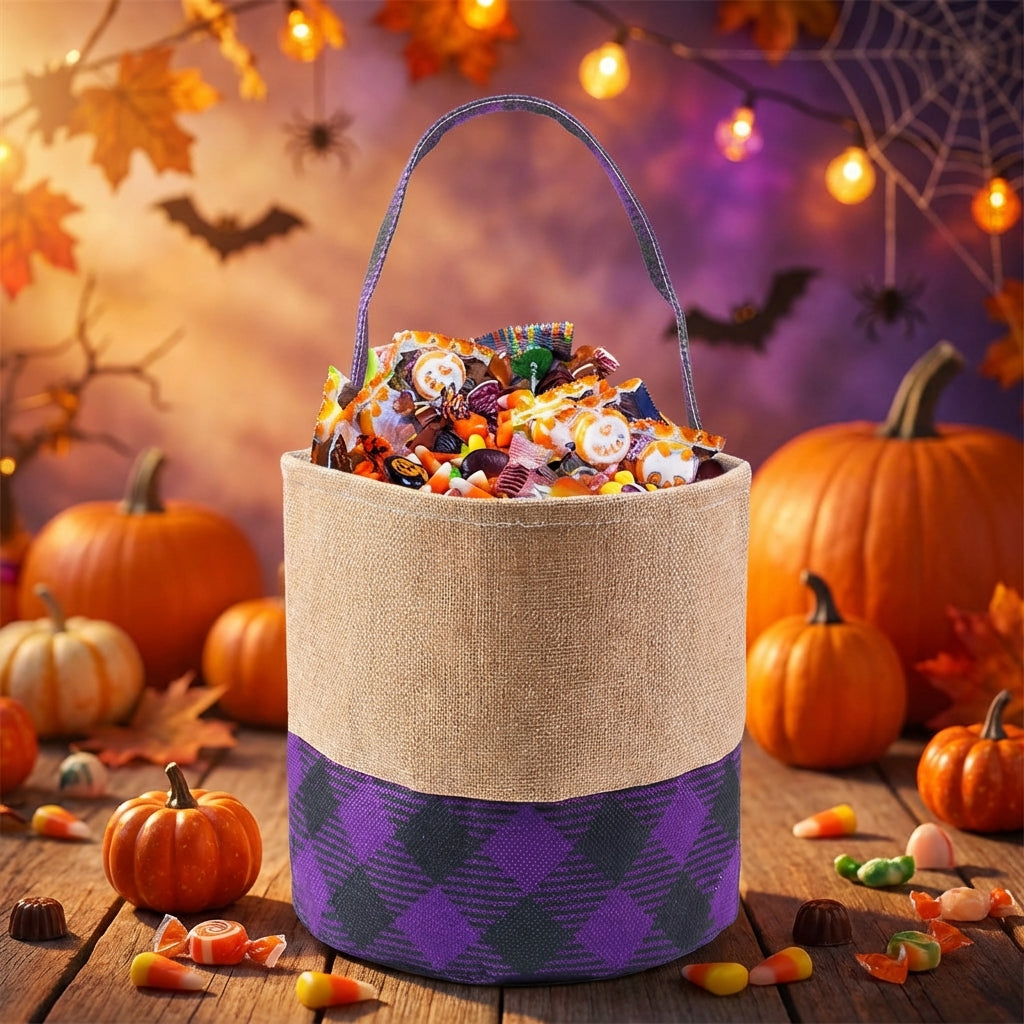 Easter Trick or Treat Basket With Handle Halloween Candy Bucket Portable Trick or Treat Bag for Children, Young Children, Gift Giving
