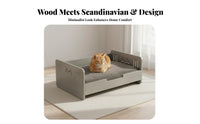 Princess Design Elevated Wooden Pet Bed Luxury & design Elevated Pet Sofa Sturdy Construction Dog Couch cleanable pad for Cat Owners, Indoors, Living Room, Bedroom