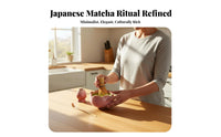 Kiln-Glazed Ceramic Matcha Tea Set Natural Bamboo Japanese Matcha Kit Beginner-Friendly for Beginners, Home Cafe