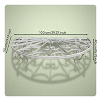 Wrought Metal Wall Canopy Distressed Finish Decorative Awning for Patio, Balcony