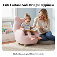 Soft-Textured Teddyheadpiece Chair Cute Cartoon Design creatureThemed Character Chair Child-Safe Fastener Machinecleanable Cover