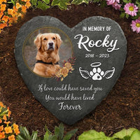 Pet Tombstone Plaque Printed Heart Shaped Pet Memorial Stone Sympathy Gift