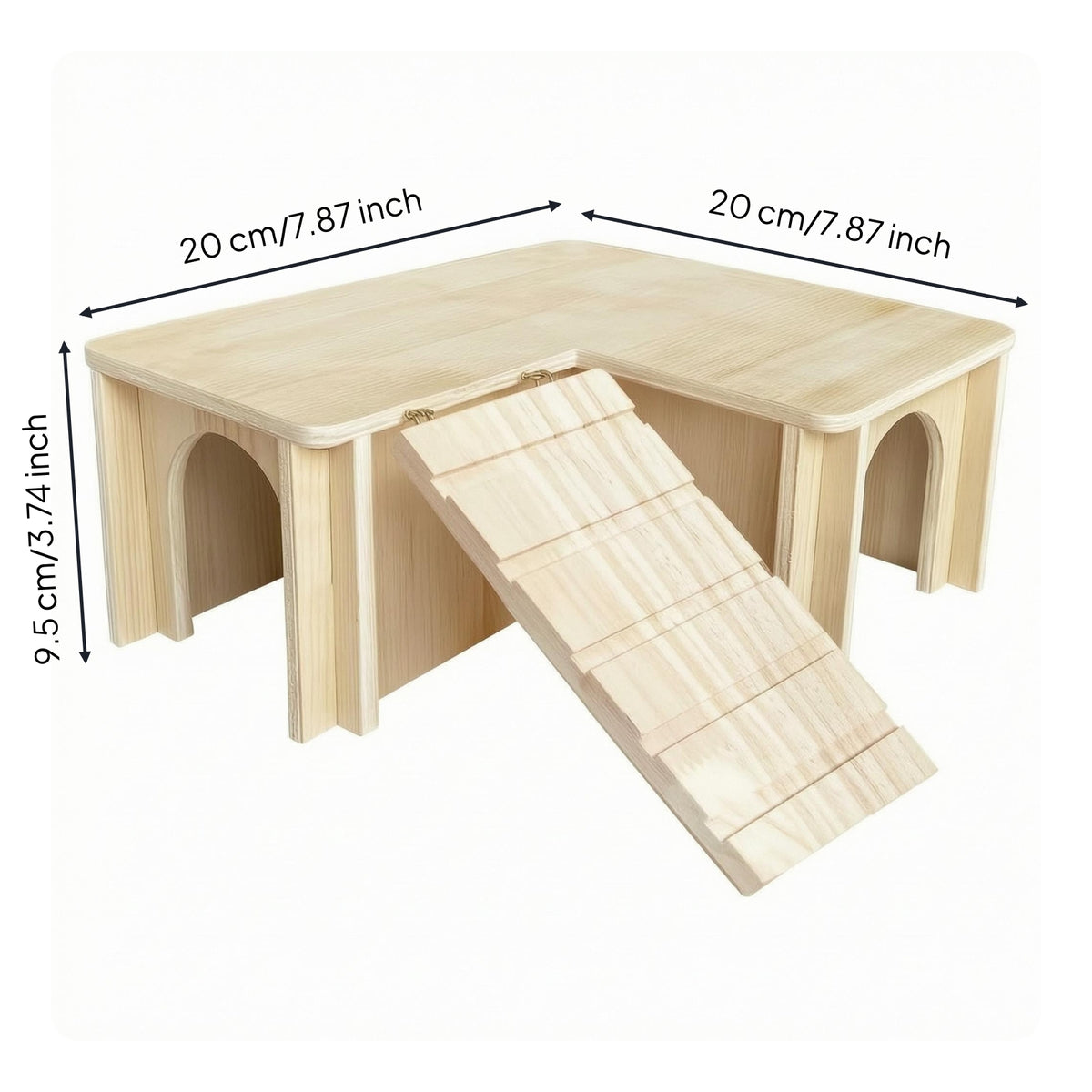 Wooden Enclosure Ramp Light Wood Wooden Pet Ramp Ladder-Design