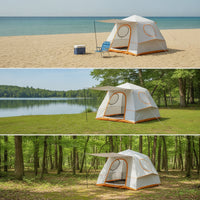 Quick Setup Inflatable Tent with Awning Waterproof Inflatable Cabin Tent Rainproof Ventilated for Families