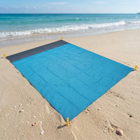 Picnic Blanket and Waterproof Mat for Outdoor Seating, Large Sandproof Beach Blanket with Stakes, Portable Camping Mat for Hiking, Quick Dry