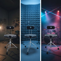 Drum Stool with Backrest Height Adjustable Drum Throne with Backrest Ergonomic Furniture for Keyboard Instrumentalists, Stage Performance